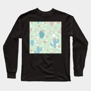 Sweet Cactus Pattern Long Sleeve T-Shirt